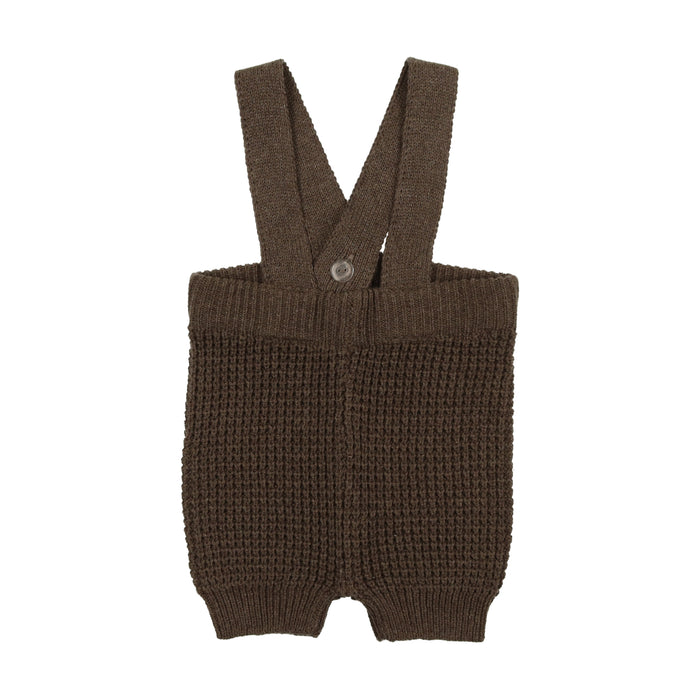 Short Knit Waffle Overalls