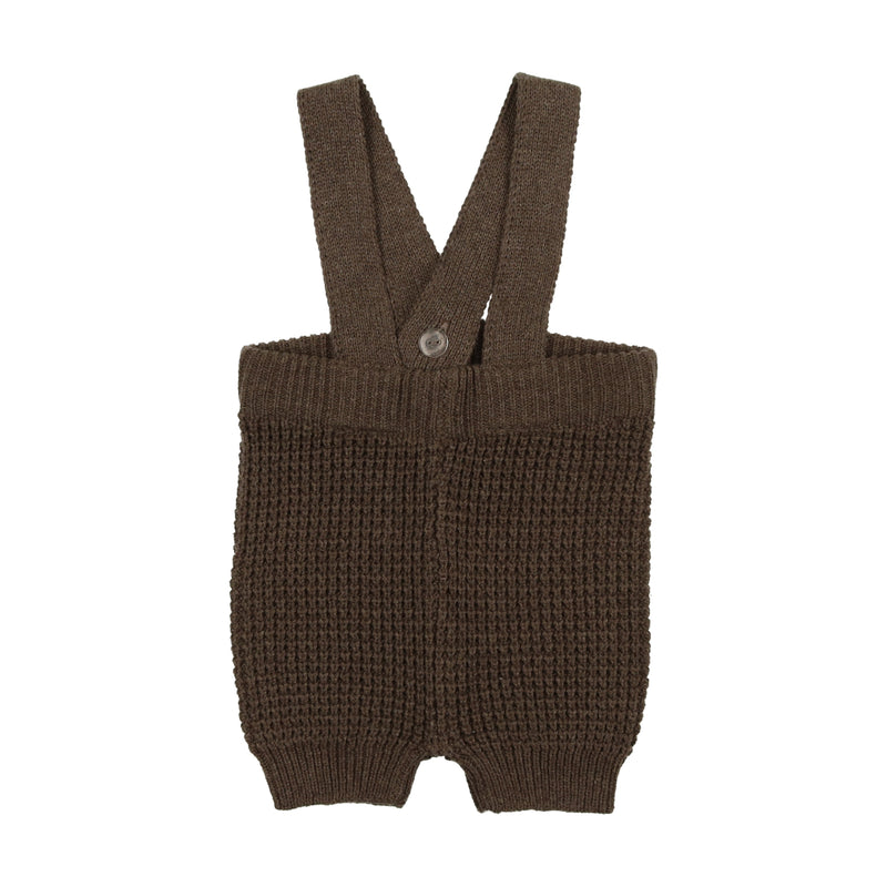 Short Knit Waffle Overalls