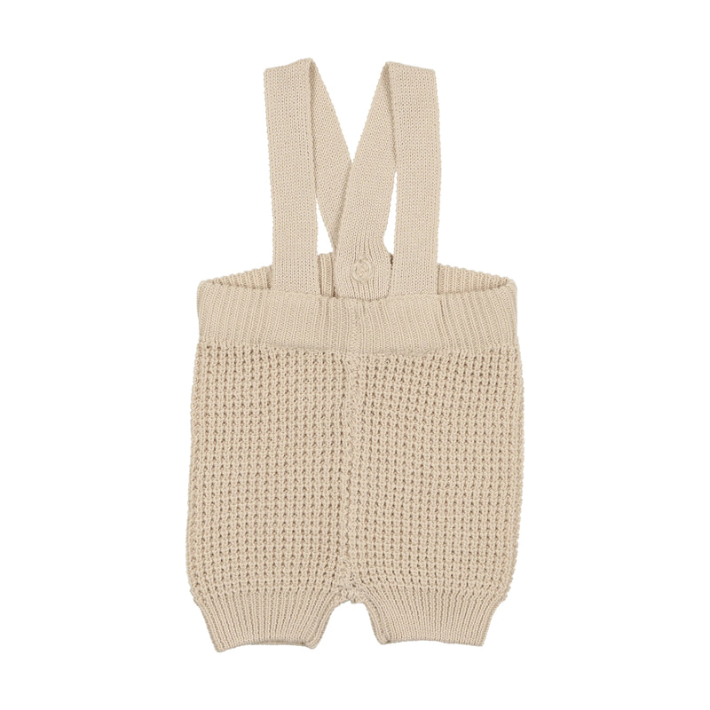 Short Knit Waffle Overalls