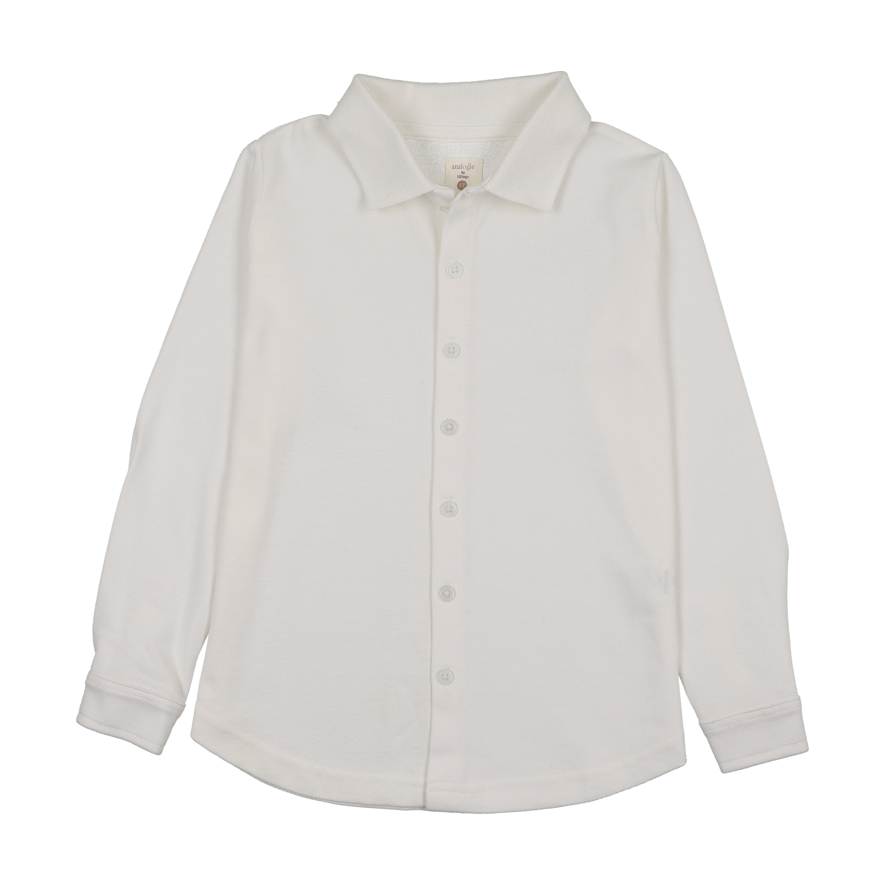 Button Down Polo-Winter White