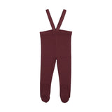 Footed Suspender Leggings-Burgundy