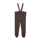 Footed Suspender Leggings-Chocolate Brown