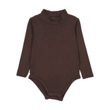 Bamboo Mockneck Onesie-Chocolate Brown