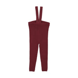 Knit Suspender Leggings - Deep Red