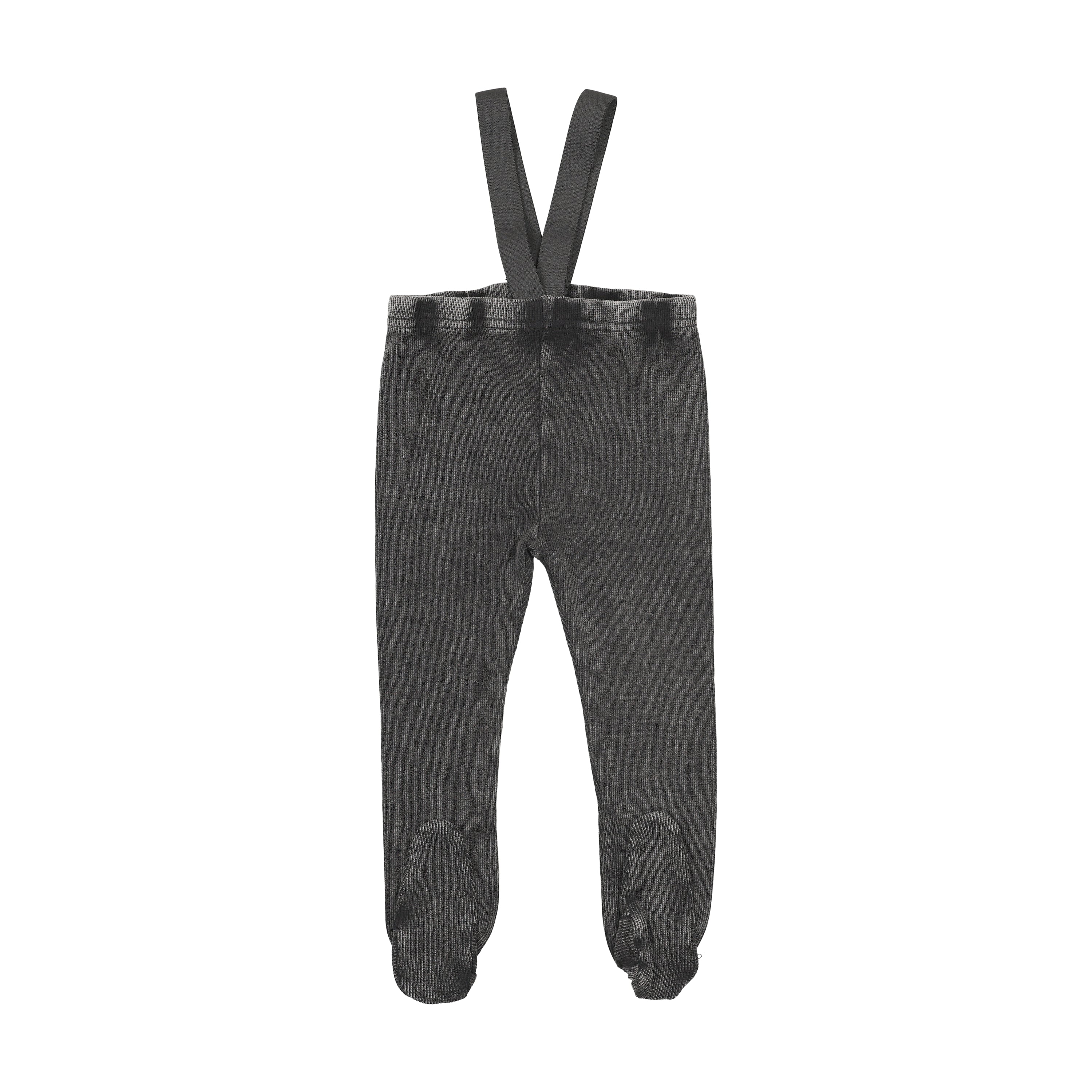 Footed Suspender Leggings - Black Wash