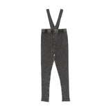 Washed Suspender Leggings-Black Wash