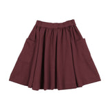 Pocket Circle Skirt-Burgundy