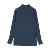 Knit Mockneck-Vintage Blue