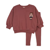Doll Sweatshirt Set-Vintage Pink
