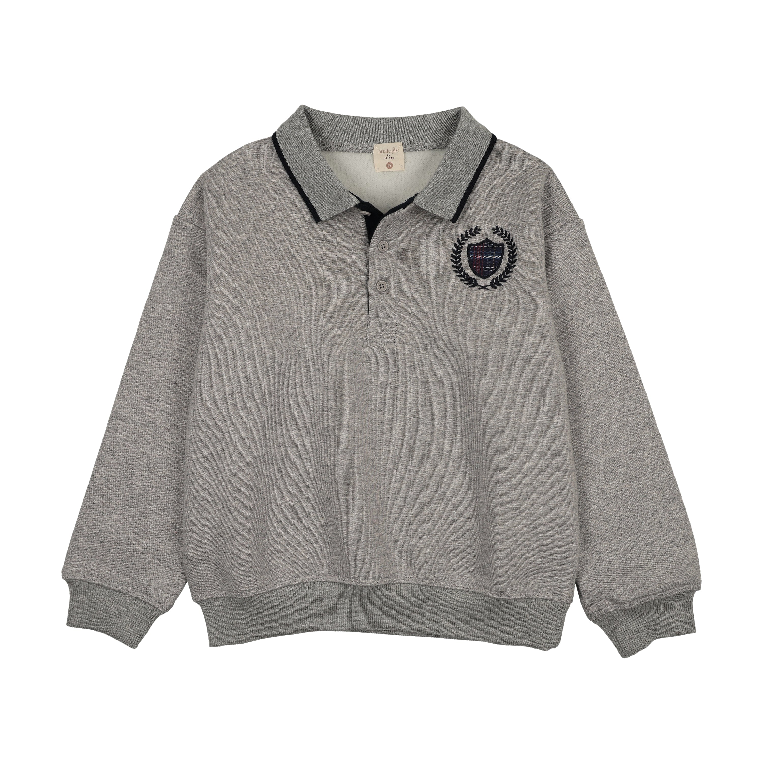 Fan Club Polo Sweatshirt-Light Gray Heather