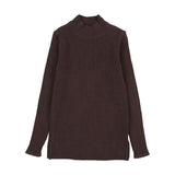Basic Knit Mockneck- Brown