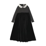 Embroidered Collar Maxi-Black
