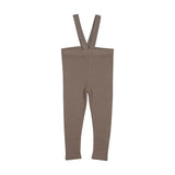 Ribbed Suspender Leggings-Misty Oat