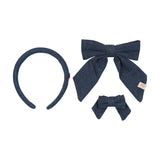 Denim Day Mini Bow Clip- Blue Denim