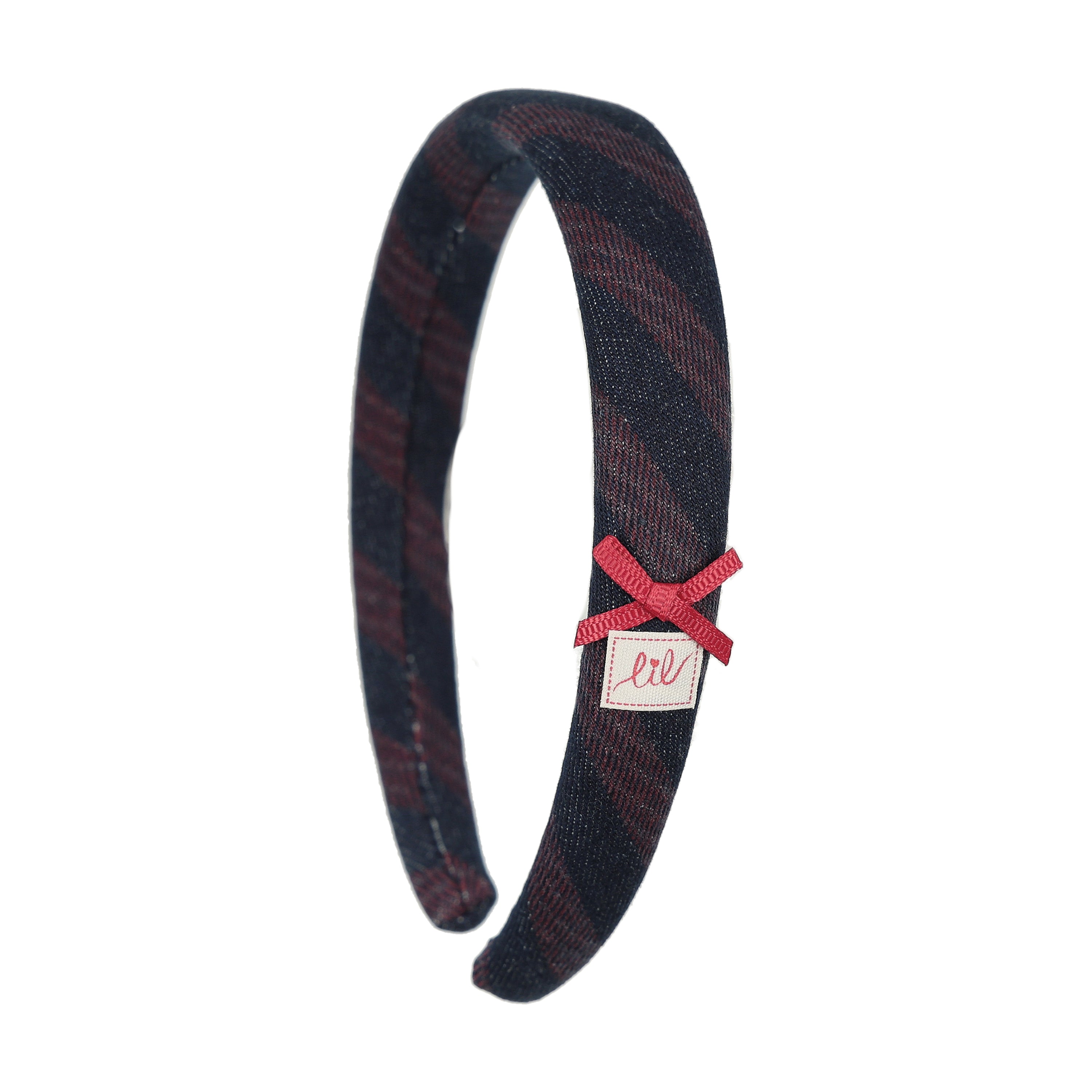 Denim Day Headband-Linear Denim Print