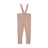 Ribbed Suspender Leggings-Dusty Pink