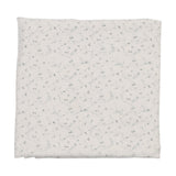Branch print Velour Blanket-cream/blue