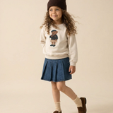 Bear Sweatshirt Girl-Ivory