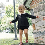 Pleated Girls Set-Black