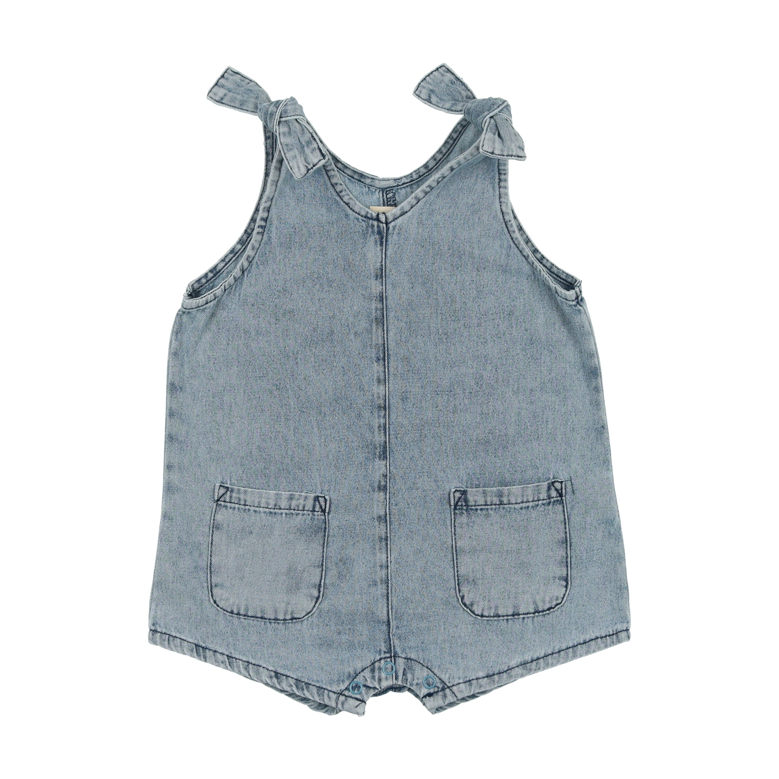 Lil Leg Stonewash Boys Romper - Stonewash Lil Leg Stonewash Boys Romper - Stonewash