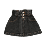 Paperbag Skirt- Black Denim