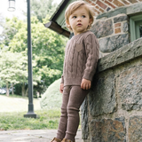 Chunky Cable Knit Toddler Set-Misty Oat Heather