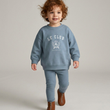 Varsity Crest Boy Sweatshirt Set-Misty Blue