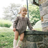 Home Garden Girl Romper-Navy Print