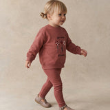 Flower Sweatshirt Set-Vintage Pink