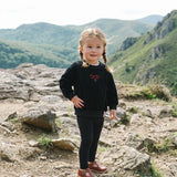 Velour Girls Sweatshirt Set-Black