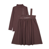 Embroidered Jumper Mockneck Set Lgirl-Vintage Purple