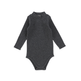 Ribbed Mockneck Onesie - Heather Grey