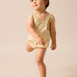 Sunny Blossoms Romper-Yelw Mini Plaid