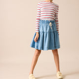 Basic Stripe Tee-Blue/Red
