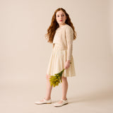 Girls Pointelle Cardigan-Wheat