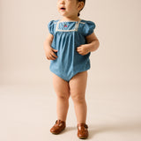 Denim Capsule Girls Romper-Blue Tencel