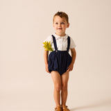 Linen Suspender Bloomers-Navy
