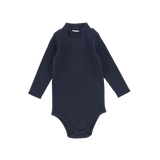 Ribbed Mockneck Onesie - Navy