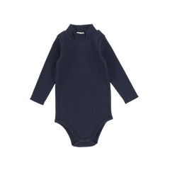 Ribbed Mockneck Onesie - Navy