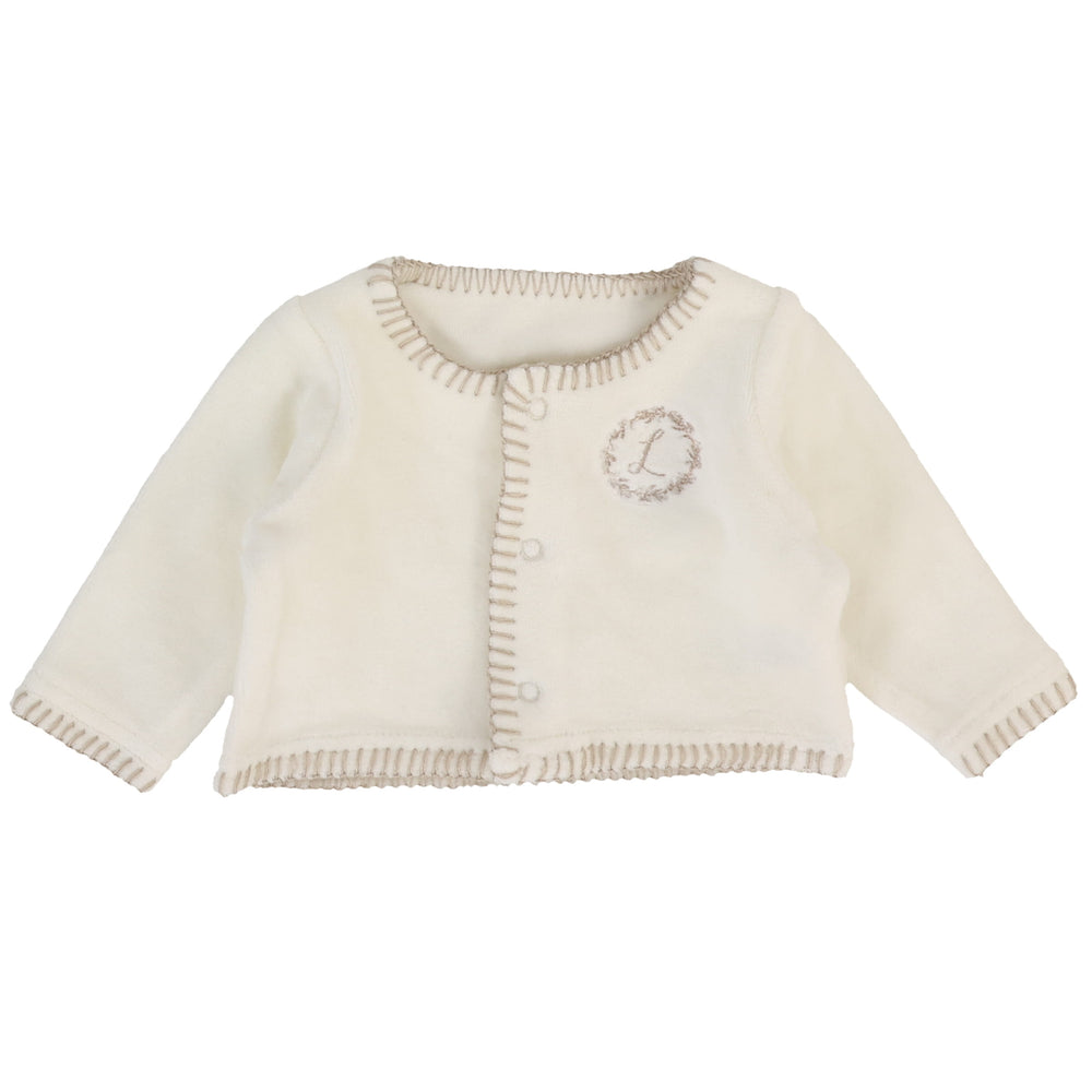 Velour Cardi- Cream/Oat