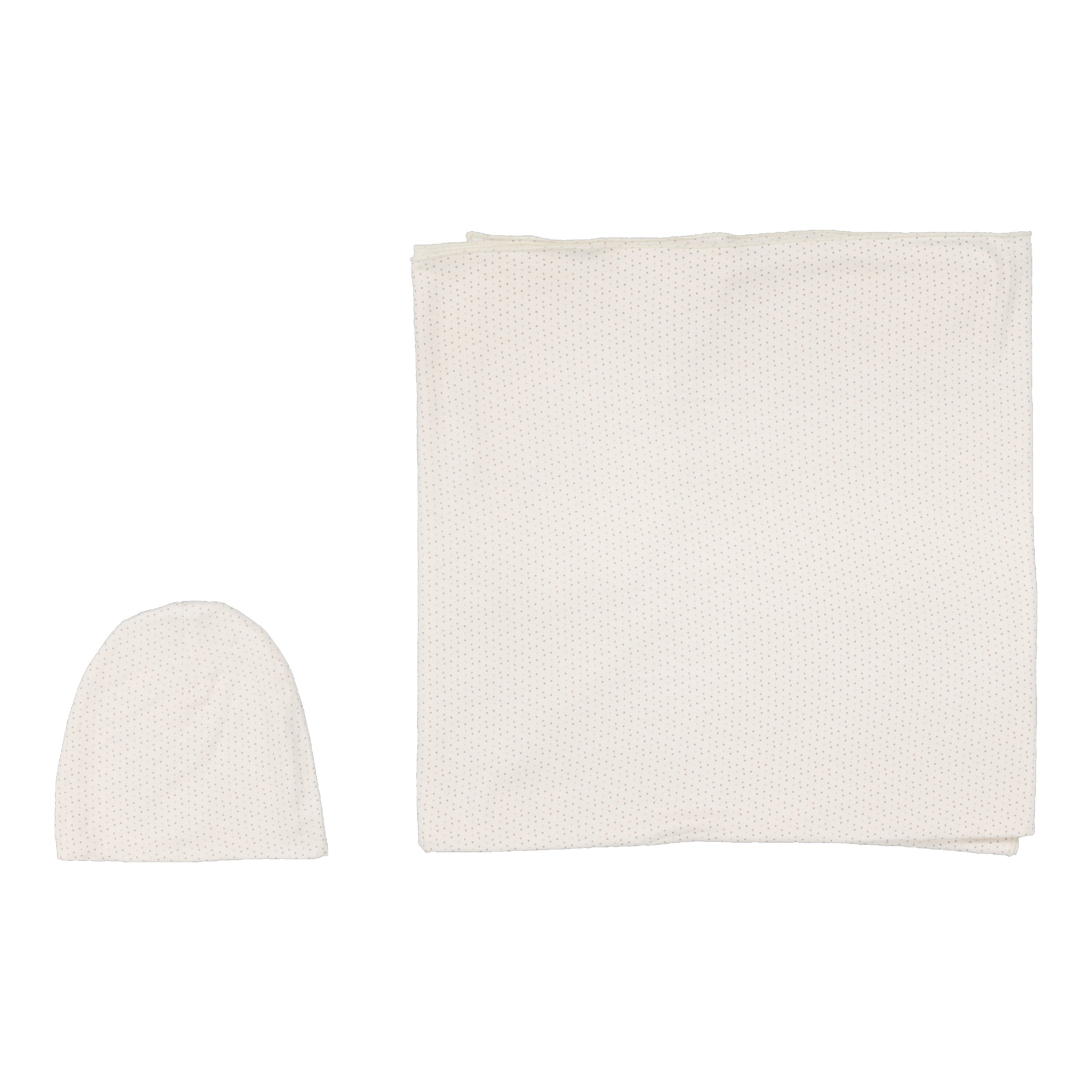 Dotted Swaddle Set - Cream/Pink