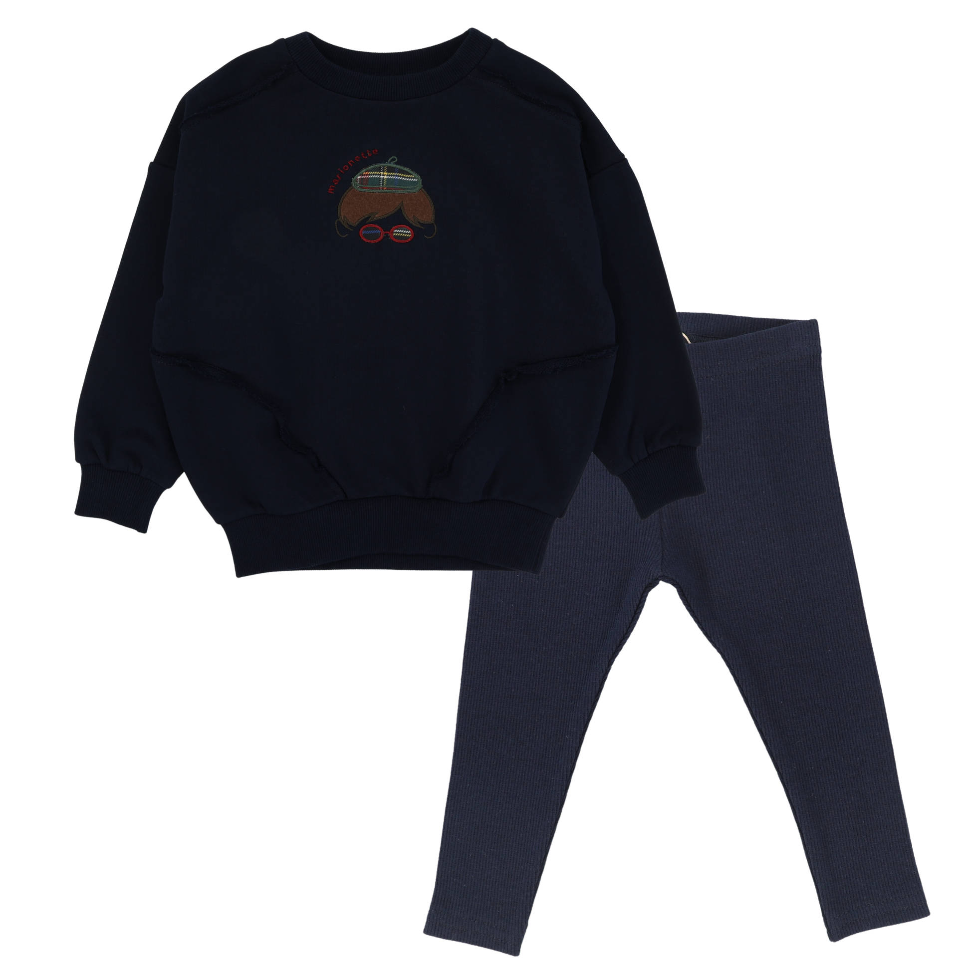 Plaid Detail Sweatshirt Set