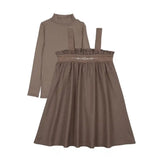 Embroidered Jumper Mockneck Set Lgirl-Misty Oat