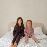 Velour Crest Lounge Set-Eggplant
