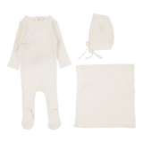 Fine Pointelle Layette Set - Cream