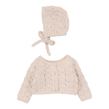 Popcorn Weave Cardigan Set - Petal
