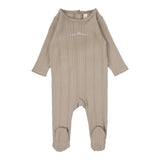Pointelle Graphic Footie  - Oat-Crown