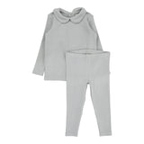 Fine Pointelle Collar Set - Light Blue Peter Pan