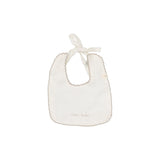 Edged Muslin Bib - Winter White / Oat