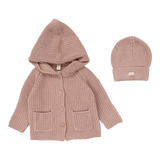 Chunky Cardigan Set - Dusty Pink
